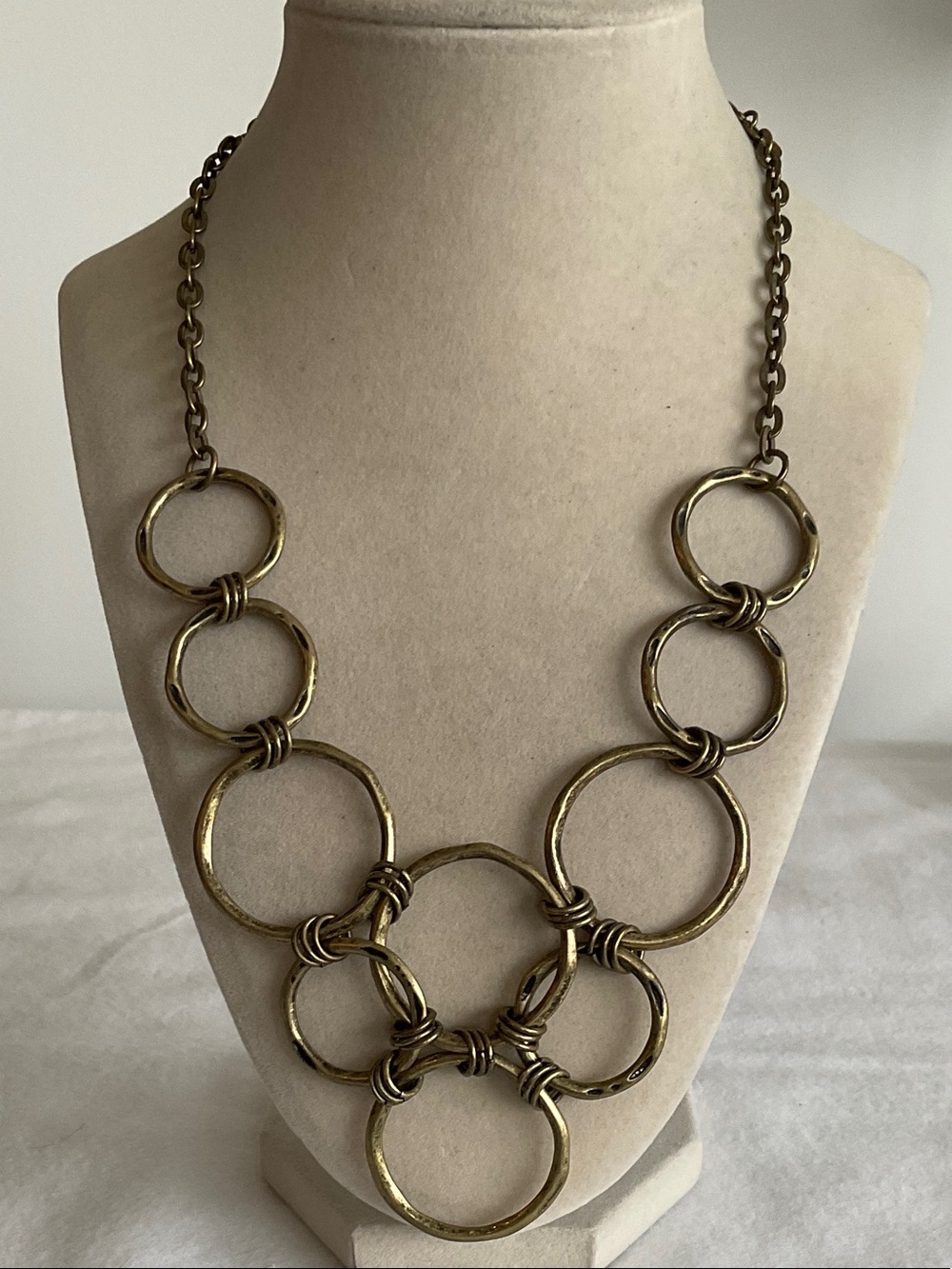 Premier Designs Statement Gold-Tone Interlocking Circle Necklace